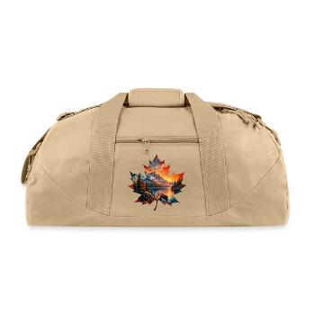 Autumn Maple Leaf Mountain Landscape Fall Nature - Recycled Duffel Bag - beige - Front
