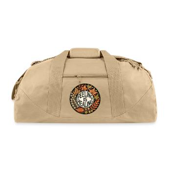 Autumn Healing Circle - Recycled Duffel Bag - beige - Front