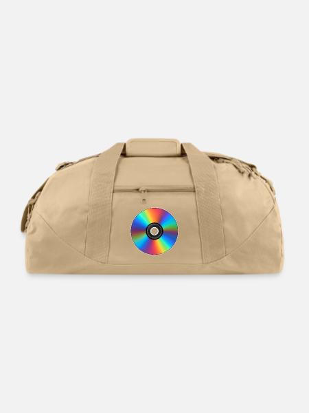 Vibrant Rainbow Spectrum Design - Recycled Duffel Bag - beige