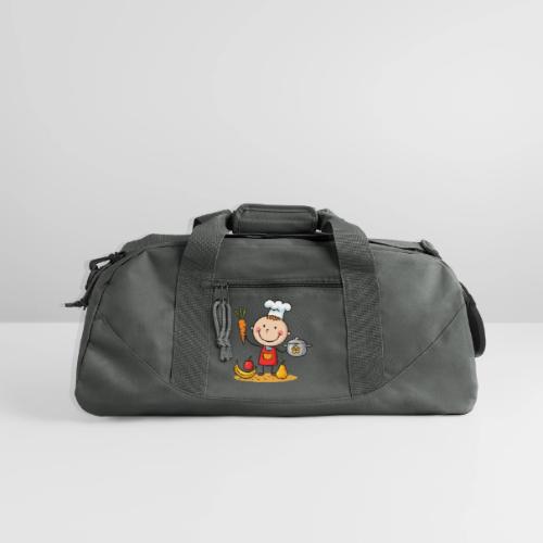 Cute Little Chef Cooking with Vegetables Design - Recycled Duffel Bag