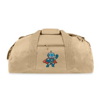Robot Hero Lightning Cape - Recycled Duffel Bag - beige - Front