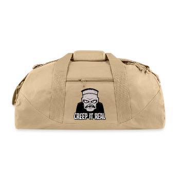 Creep It Real Classic Horror Monster Design - Recycled Duffel Bag - beige - Front