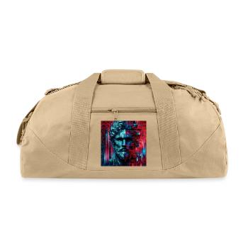 Neon Zeus: Glitch Divinity Awakens - Recycled Duffel Bag - beige - Front