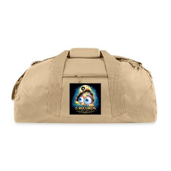 5 Records Cosmic Cartoon Logo – Est. 2017 - Recycled Duffel Bag - beige - Front
