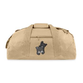 Grouchy Grey Cat - Recycled Duffel Bag - beige - Front