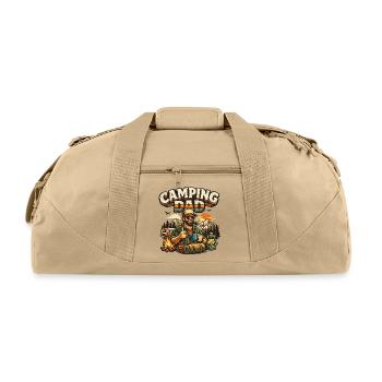 Camping Dad at Sunset Campfire - Recycled Duffel Bag - beige - Front