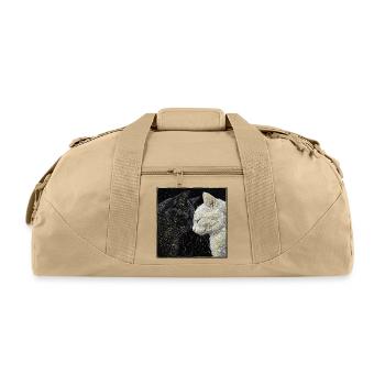 Starry Constellation Cats Duo - Recycled Duffel Bag - beige - Front