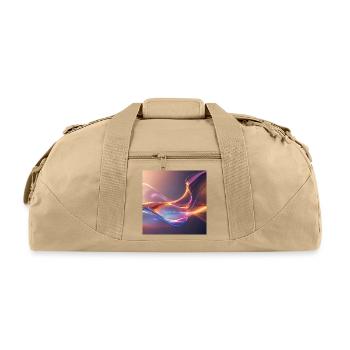 Iridescent Liquid Waves - Recycled Duffel Bag - beige - Front