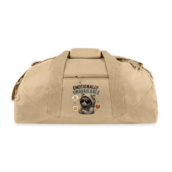 Emotionally Unavailable Cat Hoodie - Recycled Duffel Bag - beige - Front