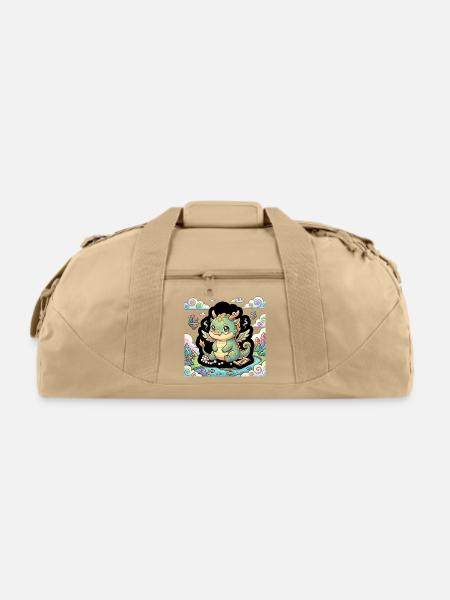 Cute Baby Dragon - Recycled Duffel Bag - beige