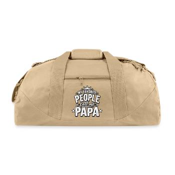 My Favorite People call me Papa - Recycled Duffel Bag - beige - Front