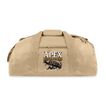 Leopard Predator Mindset Gym Workout Tee - Recycled Duffel Bag - beige - Front