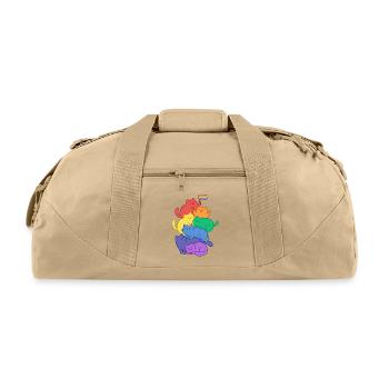 Rainbow Pride Cat - Recycled Duffel Bag - beige - Front