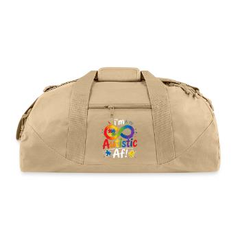 I'm Autistic AF! Autism Awareness Funny Autistic  - Recycled Duffel Bag - beige - Front