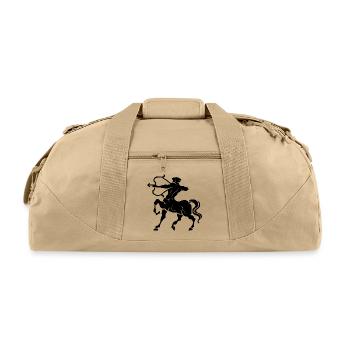 Sagittarius Centaur Archer – Zodiac Sign Symbol - Recycled Duffel Bag - beige - Front