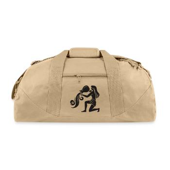 Aquarius Water Bearer – Zodiac Sign Symbol - Recycled Duffel Bag - beige - Front