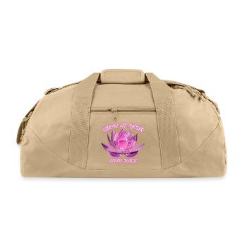 Grow At Your Own Pace Pink Neon Crystal Lotus - Recycled Duffel Bag - beige - Front