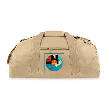 Abstract Cat Orbit Circle - Recycled Duffel Bag - beige - Front