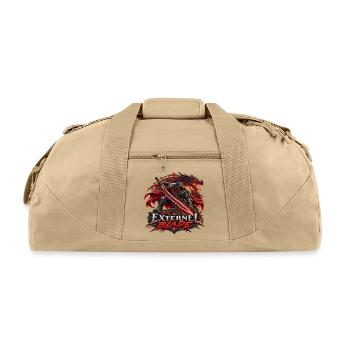 Eternal Blade – Dark Fantasy Warrior & Dragon - Recycled Duffel Bag - beige - Front