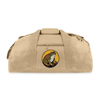 Speckled Frog Round Artwork Circle - Recycled Duffel Bag - beige - Front