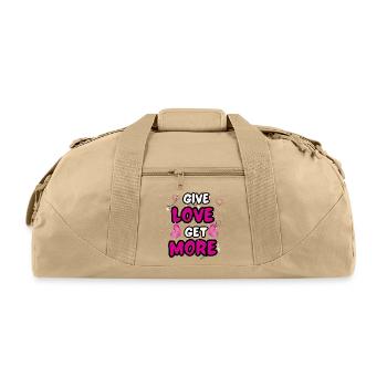 Give Love Get More - Recycled Duffel Bag - beige - Front