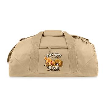 Barn Hunt Approved Tee - Recycled Duffel Bag - beige - Front