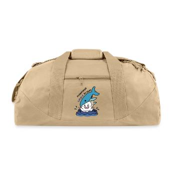 Everything Whale Be Okay - Funny Whale Pun Doodle - Recycled Duffel Bag - beige - Front