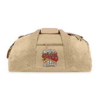 Rolling In Vegas 21st Birthday - Recycled Duffel Bag - beige - Front