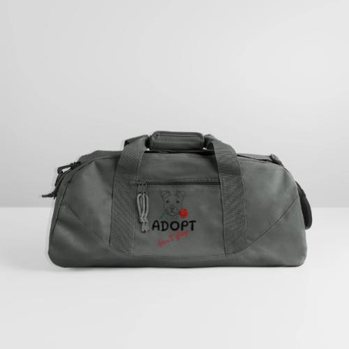 Retro Adopt Dont Shop Cute Puppy Rose Tee - Recycled Duffel Bag
