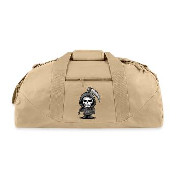 Little Death Hooded Skull with Sickle - Recycled Duffel Bag - beige - Front