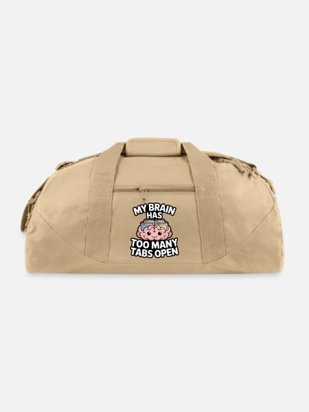 Funny Overthinking Anxiety Design - Recycled Duffel Bag - beige