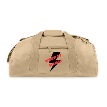 Keep It Real Black Lightning Bolt - Recycled Duffel Bag - beige - Front