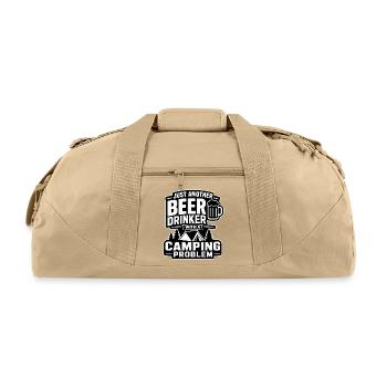 Just Another Beer Drinker with a Camping Problem - Recycled Duffel Bag - beige - Front