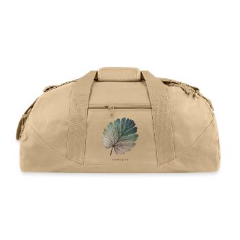 Minimalist Botanical Leaf Illustration - Recycled Duffel Bag - beige - Front