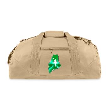 Pine tree and star 1901 flag of Maine State - Recycled Duffel Bag - beige - Front