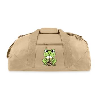 Frog Bubble Tea - Recycled Duffel Bag - beige - Front