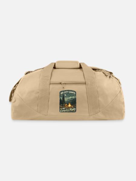 No City Lights, Just Campfire Nights - Recycled Duffel Bag - beige