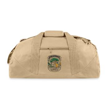 Savannah Georgia Paranormal Ghost Hunting Squares - Recycled Duffel Bag - beige - Front
