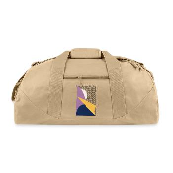 Retro Abstract Geometric Pattern - Recycled Duffel Bag - beige - Front