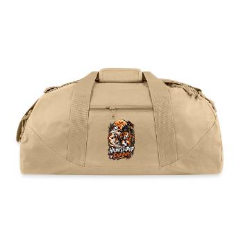 Haunted Pup Energy Beagle Halloween Shirt - Recycled Duffel Bag - beige - Front