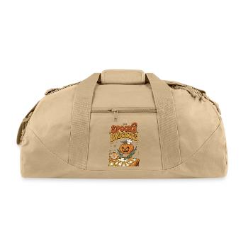 Retro Spooky Biscuits Pumpkin Bakery Halloween - Recycled Duffel Bag - beige - Front