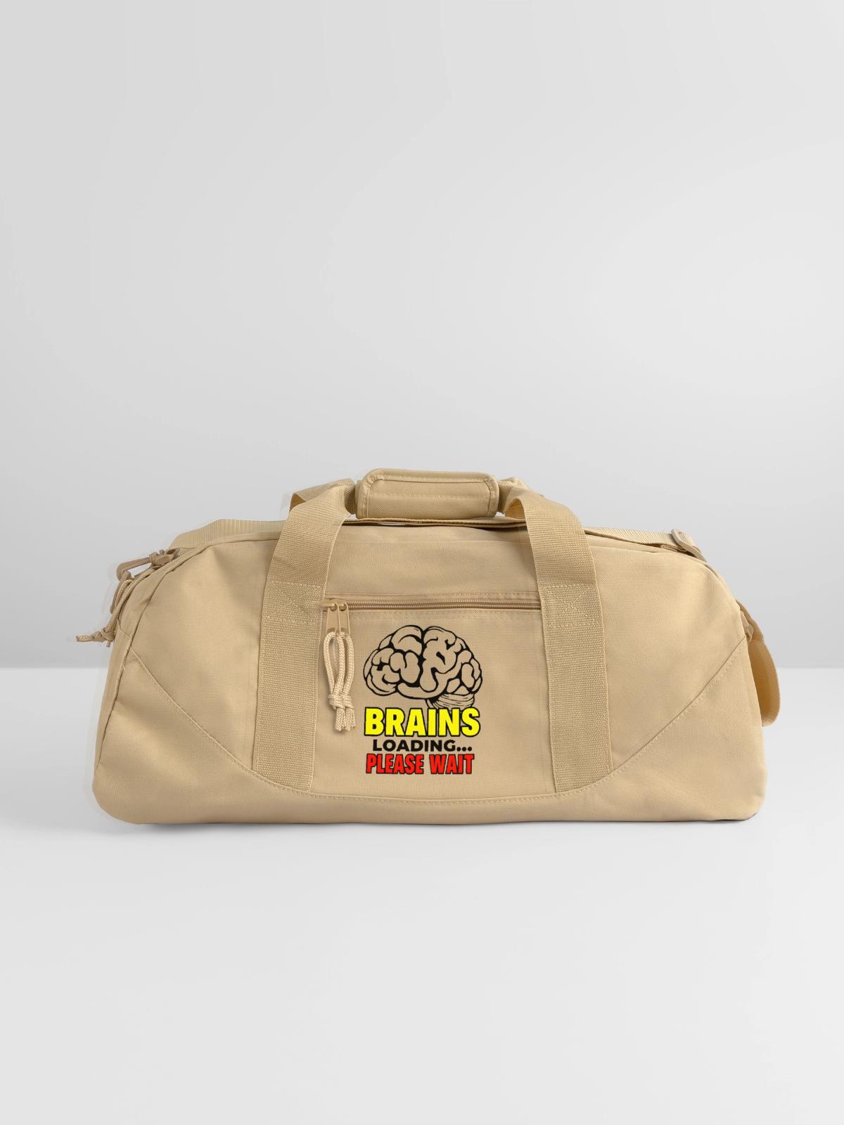Brain Loading Please Wait - Recycled Duffel Bag - beige - Front