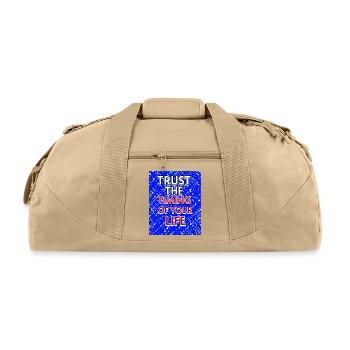 Trust The Timing Of Your Life - Inspirational T-Sh - Recycled Duffel Bag - beige - Front