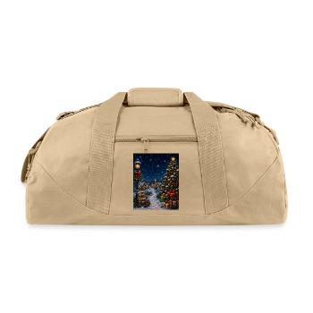 Snowlit Christmas Village - Recycled Duffel Bag - beige - Front