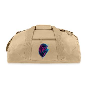 Glitched lion thunderbolt mix - Recycled Duffel Bag - beige - Front