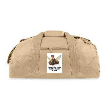 The Cutest Baby In The World Is Here - Funny Bee R - Recycled Duffel Bag - beige - Front