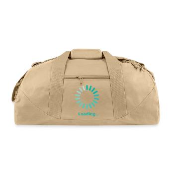 Teal Loading Spinner Graphic - Recycled Duffel Bag - beige - Front