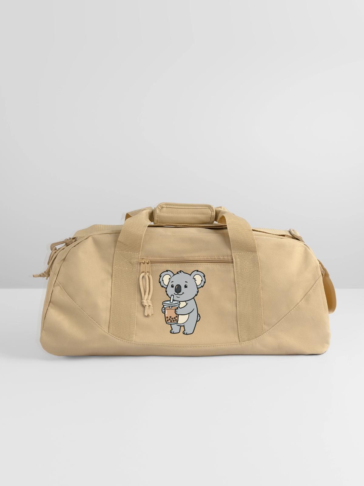 koala bubble tea - Recycled Duffel Bag - beige - Front