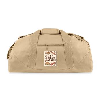 It's a Good Day to Bake Vintage Baking Lover Pie  - Recycled Duffel Bag - beige - Front