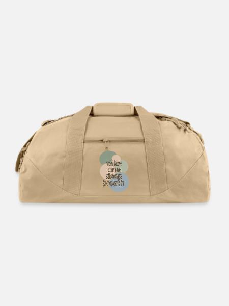 Pastel Circle Breath Reminder - Recycled Duffel Bag - beige